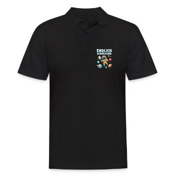 Schulkind 2026 Einschulung 2026 Schulanfang - Männer Poloshirt - Schwarz - Vorne - Kai (181cm)