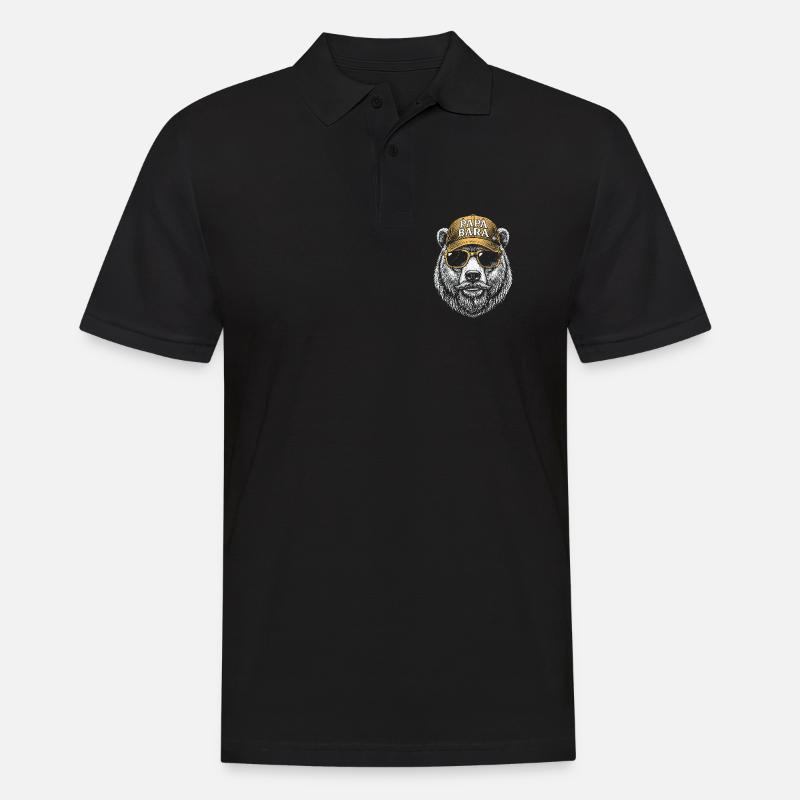 Papa Bara Hipster Cap - Männer Poloshirt - Schwarz