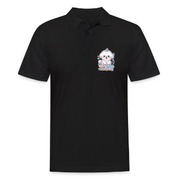 Cotton Candy Dog - cute Bichon Frisé dog Design - Männer Poloshirt - Schwarz - Vorne - Kai (181cm)