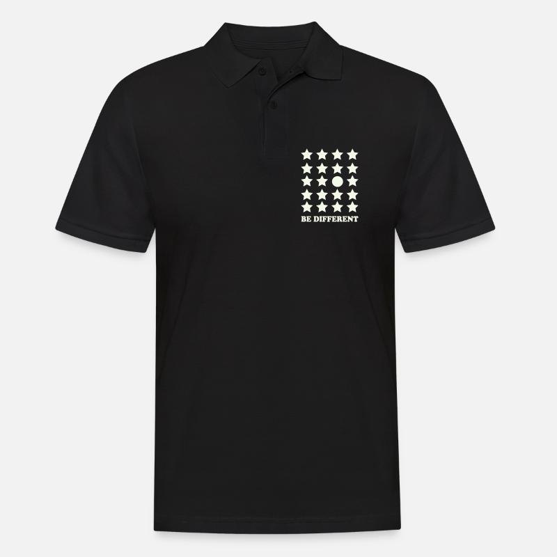 Be Different Star Grid Circle - Men's Polo Shirt - black