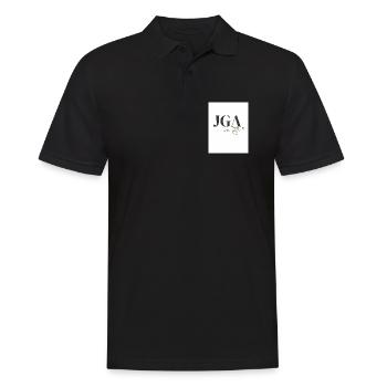 Schwarz_Gold_Minimalistisch_Modern_Junggesellen - Männer Poloshirt - Schwarz - Vorne - Kai (181cm)