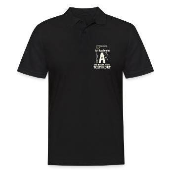 Galgenmännchen: Ich kaufe ein A - Halts Maul - Männer Poloshirt - Schwarz - Vorne - Kai (181cm)