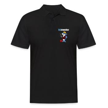 Haimwerker – Lustiger Hai Handwerker - Männer Poloshirt - Schwarz - Vorne - Kai (181cm)