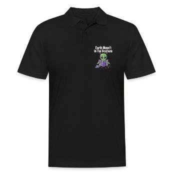 Earth Wasn’t In The Brochure Alien - Männer Poloshirt - Schwarz - Vorne - Kai (181cm)