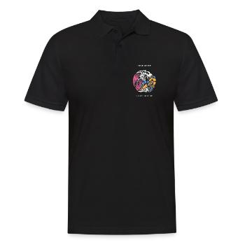 Ride The Last Wave Surfer Skull Ocean Geschenk - Männer Poloshirt - Schwarz - Vorne - Kai (181cm)