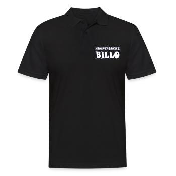 hauptsache billo - Männer Poloshirt - Schwarz - Vorne - Kai (181cm)