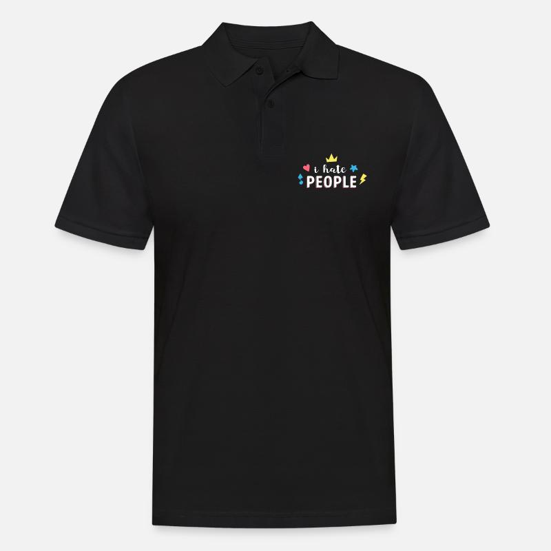 Ich hasse Menschen - Männer Poloshirt - Schwarz
