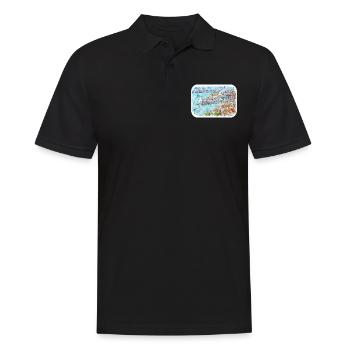 Venise Italie Aquarelle Esquisse Illustration - Polo Homme - noir - Devant - Kai (181cm)