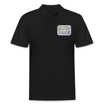 Irlande Royaume-Uni Aquarelle Esquisse Dessinée à la main Peinture - Polo Homme - noir - Devant - Kai (181cm)
