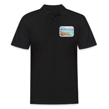Maldives Watercolor Sketch Hand Drawn Illustration - Men's Polo Shirt - black - Front - Kai (181cm)