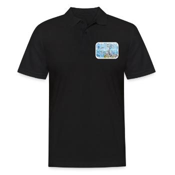Rio De Janeiro Brasilien Aquarell Skizze Zeichnung - Männer Poloshirt - Schwarz - Vorne - Kai (181cm)