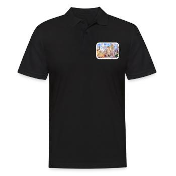 Uk Wahrzeichen Aquarell Skizze Gemälde Illustratio - Männer Poloshirt - Schwarz - Vorne - Kai (181cm)