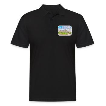 Vienna Austria Watercolor Sketch Painting - Men's Polo Shirt - black - Front - Kai (181cm)