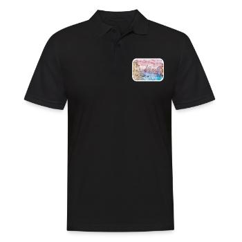 Sorrente Italie Aquarelle Esquisse Dessinée Peinture - Polo Homme - noir - Devant - Kai (181cm)