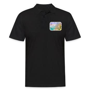 Positano Italy Watercolor Sketch Drawn Illustratio - Men's Polo Shirt - black - Front - Kai (181cm)