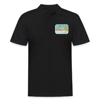 Maldives Watercolor Sketch Hand Drawn Illustration - Men's Polo Shirt - black - Front - Kai (181cm)