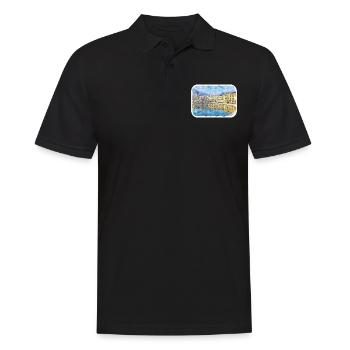 Vienna Austria Watercolor Sketch Painting - Men's Polo Shirt - black - Front - Kai (181cm)