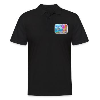 Istanbul Türkei Aquarell Skizze Zeichnung Zeichnung - Männer Poloshirt - Schwarz - Vorne - Kai (181cm)