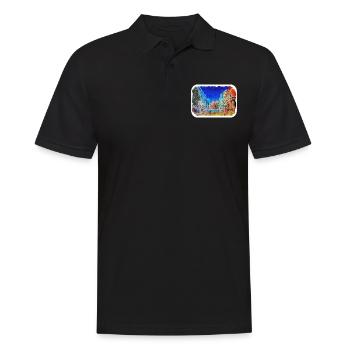 Los Angeles USA Aquarelle Sketch Illustration - Polo Homme - noir - Devant - Kai (181cm)