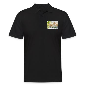 Rom Italien Aquarell Skizze Handgezeichnetes Gemälde - Männer Poloshirt - Schwarz - Vorne - Kai (181cm)