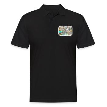 Italien Aquarellskizze Handgezeichnete Illustration - Männer Poloshirt - Schwarz - Vorne - Kai (181cm)
