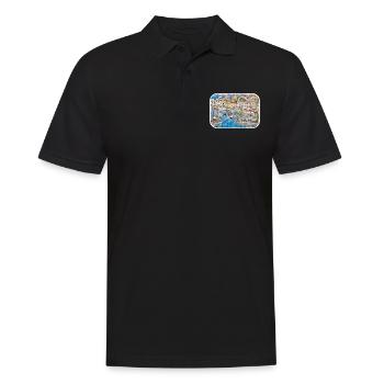 Athènes Grèce Aquarelle Illustration - Polo Homme - noir - Devant - Kai (181cm)