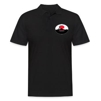 Fukuoka Japon Drapeau Skyline Silhouette Travel - Polo Homme - noir - Devant - Kai (181cm)