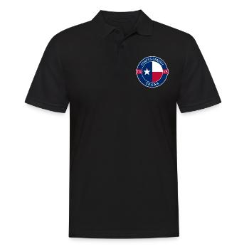 Corpus Christi Texas Flagge USA Souvenir Abzeichen - Männer Poloshirt - Schwarz - Vorne - Kai (181cm)