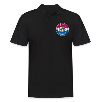 St. Louis Missouri drapeau USA voyage souvenir badge - Polo Homme - noir - Devant - Kai (181cm)