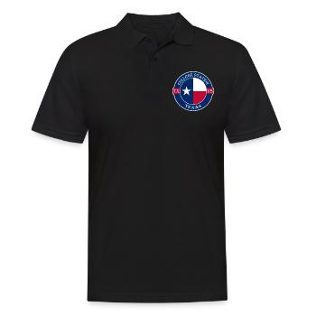 College Station Texas Flagge USA Souvenir Abzeichen - Männer Poloshirt - Schwarz - Vorne - Kai (181cm)