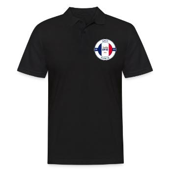 Ames Iowa Flagge USA Reise Souvenir Abzeichen - Männer Poloshirt - Schwarz - Vorne - Kai (181cm)