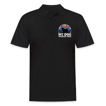 Australian Silky Terrier Dog Silhouette Retro Sun - Men's Polo Shirt - black - Front - Kai (181cm)