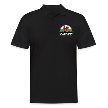 Cardiff Pays de Galles Flag Skyline Silhouette Voyage - Polo Homme - noir - Devant - Kai (181cm)