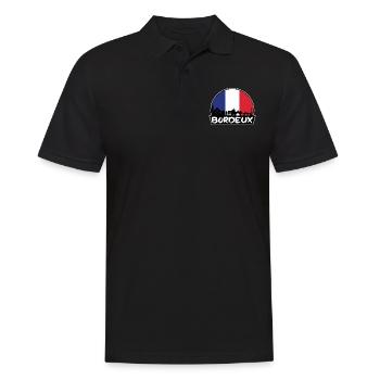 Bordeux France Flag Skyline Silhouette Travel - Men's Polo Shirt - black - Front - Kai (181cm)