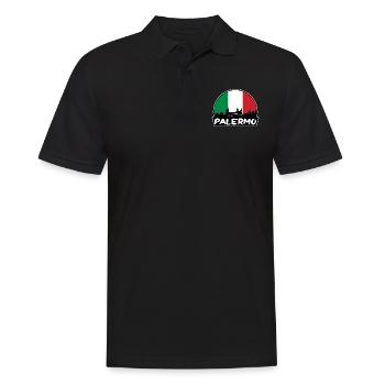 Palermo Italy Flag Skyline Silhouette Travel - Men's Polo Shirt - black - Front - Kai (181cm)