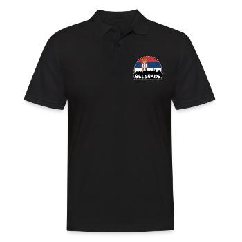Belgrade Serbie Flag Skyline Silhouette Voyage - Polo Homme - noir - Devant - Kai (181cm)