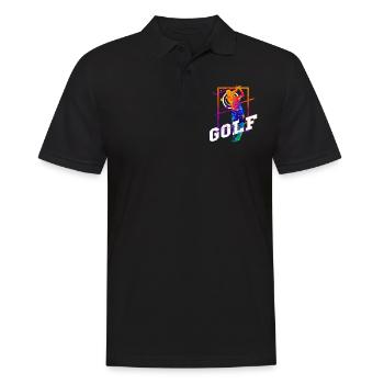 Golf Golfen Golfspieler Sport Hobby Club Vintage - Männer Poloshirt - Schwarz - Vorne - Kai (181cm)