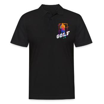 Golf Golf Golfer Sport Hobby Club Vintage - Men's Polo Shirt - black - Front - Kai (181cm)