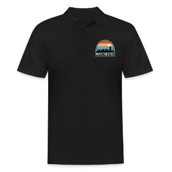 Manchester England Flag Skyline Travel Souvenir - Men's Polo Shirt - black - Front - Kai (181cm)