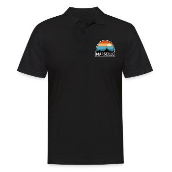 Marseille France Flag Skyline Souvenir de voyage - Polo Homme - noir - Devant - Kai (181cm)