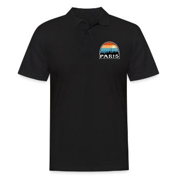 Paris France Flag Skyline Travel Souvenir - Men's Polo Shirt - black - Front - Kai (181cm)