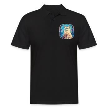 Peinture à l’aquarelle colorée Ragdoll Cat Race - Polo Homme - noir - Devant - Kai (181cm)