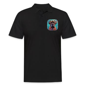 Colorful English Mastiff Dog Breed Watercolor Glas - Men's Polo Shirt - black - Front - Kai (181cm)