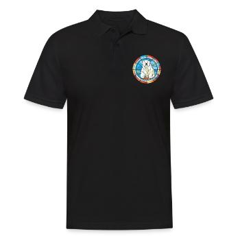Polar Bear Colorful Watercolor Animal Illustration - Men's Polo Shirt - black - Front - Kai (181cm)