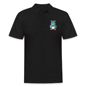 Nilpferd-Karikatur Kawaii Bunte Illustration - Männer Poloshirt - Schwarz - Vorne - Kai (181cm)