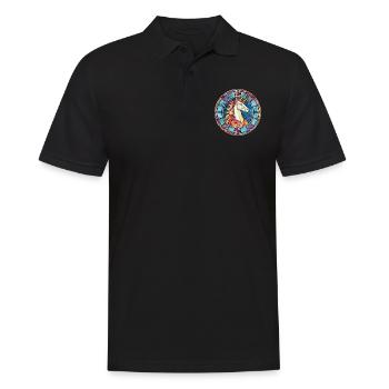 Einhorn bunte Aquarell-Tier-Illustration - Männer Poloshirt - Schwarz - Vorne - Kai (181cm)