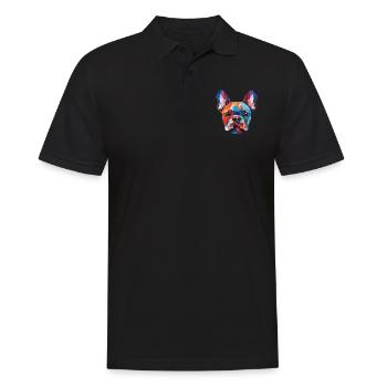 Bouledogue Français chien race aquarelle Illustration - Polo Homme - noir - Devant - Kai (181cm)