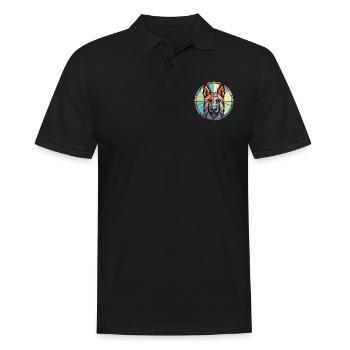 Chien de berger belge chien race aquarelle Illustration - Polo Homme - noir - Devant - Kai (181cm)