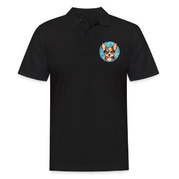 Field Spaniel Hunderasse Aquarell Illustration - Männer Poloshirt - Schwarz - Vorne - Kai (181cm)
