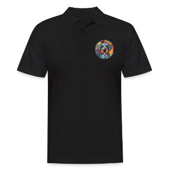 Cesky Terrier Hunderasse Aquarell Illustration - Männer Poloshirt - Schwarz - Vorne - Kai (181cm)